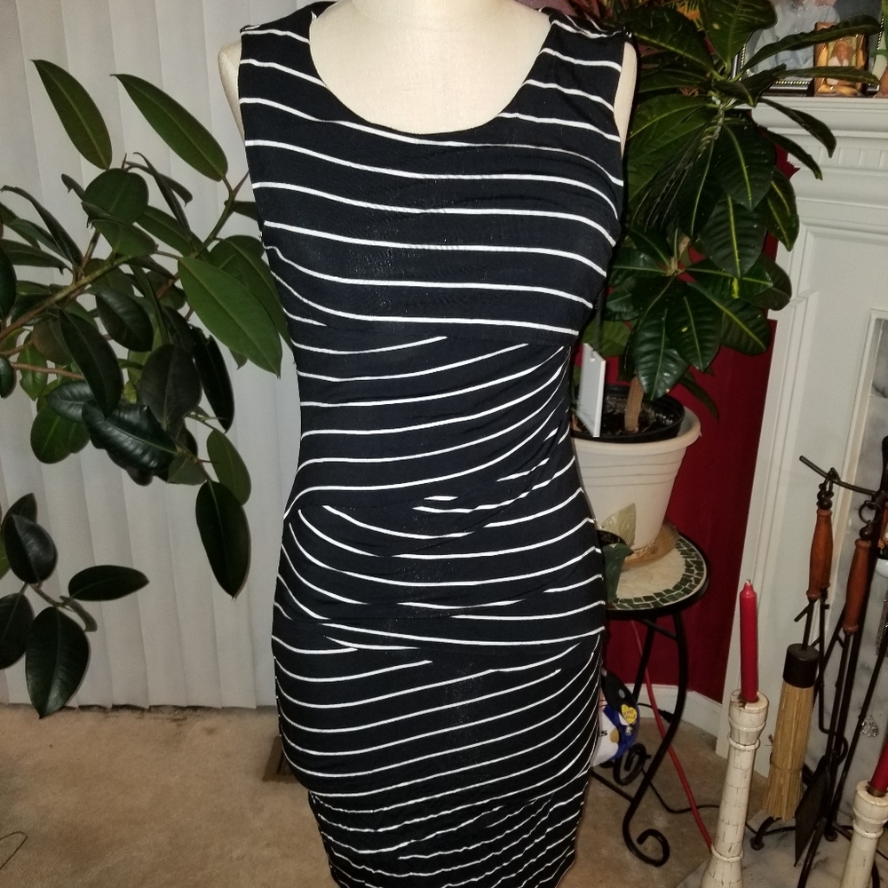 Calvin Klein black and white dress